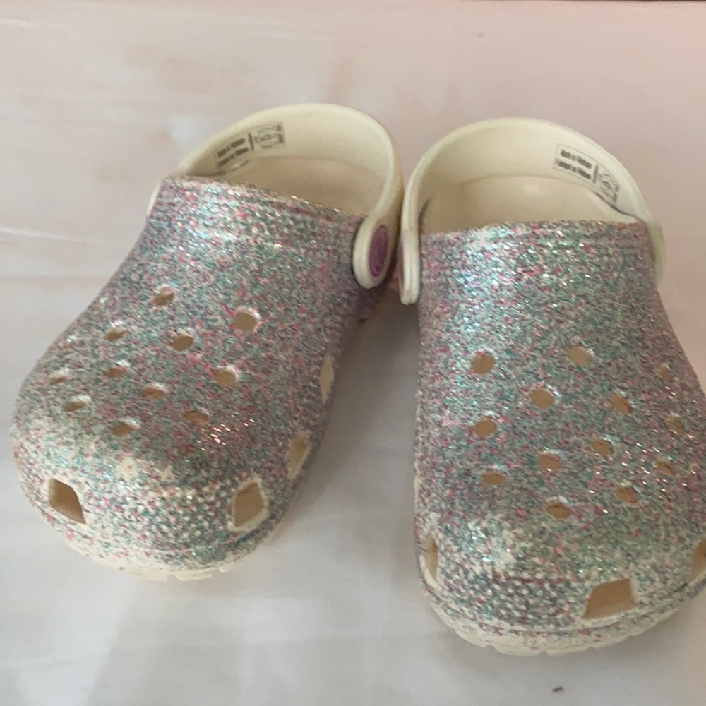 Crocs classic glitter clogs